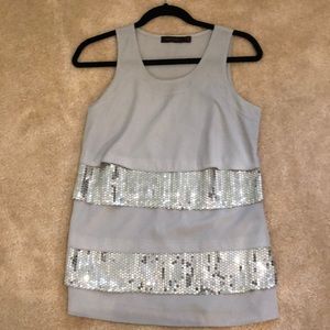 Gray and Silver Sleeveless blouse from The Limited